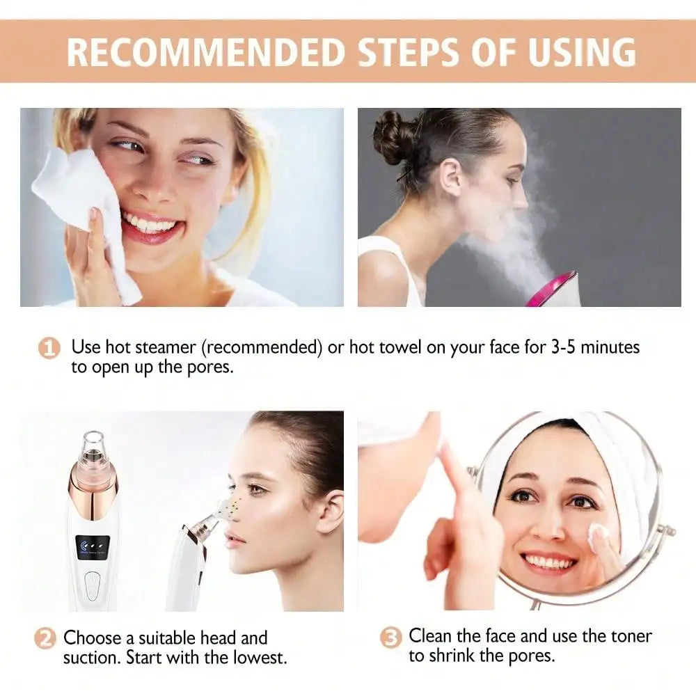 Blackhead Remover Pore Vacuum Acne Cleaner Black Spots Removal Facial Deep Cleansing Pore Cleaner Machine Skin Care Tools